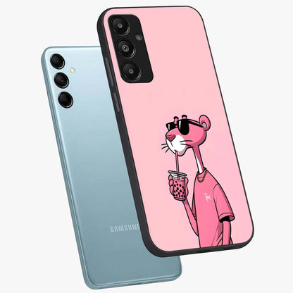 Pink Panther Glass Case displayed in angled mockup highlighting playful cartoon character design with vibrant pink aesthetic.