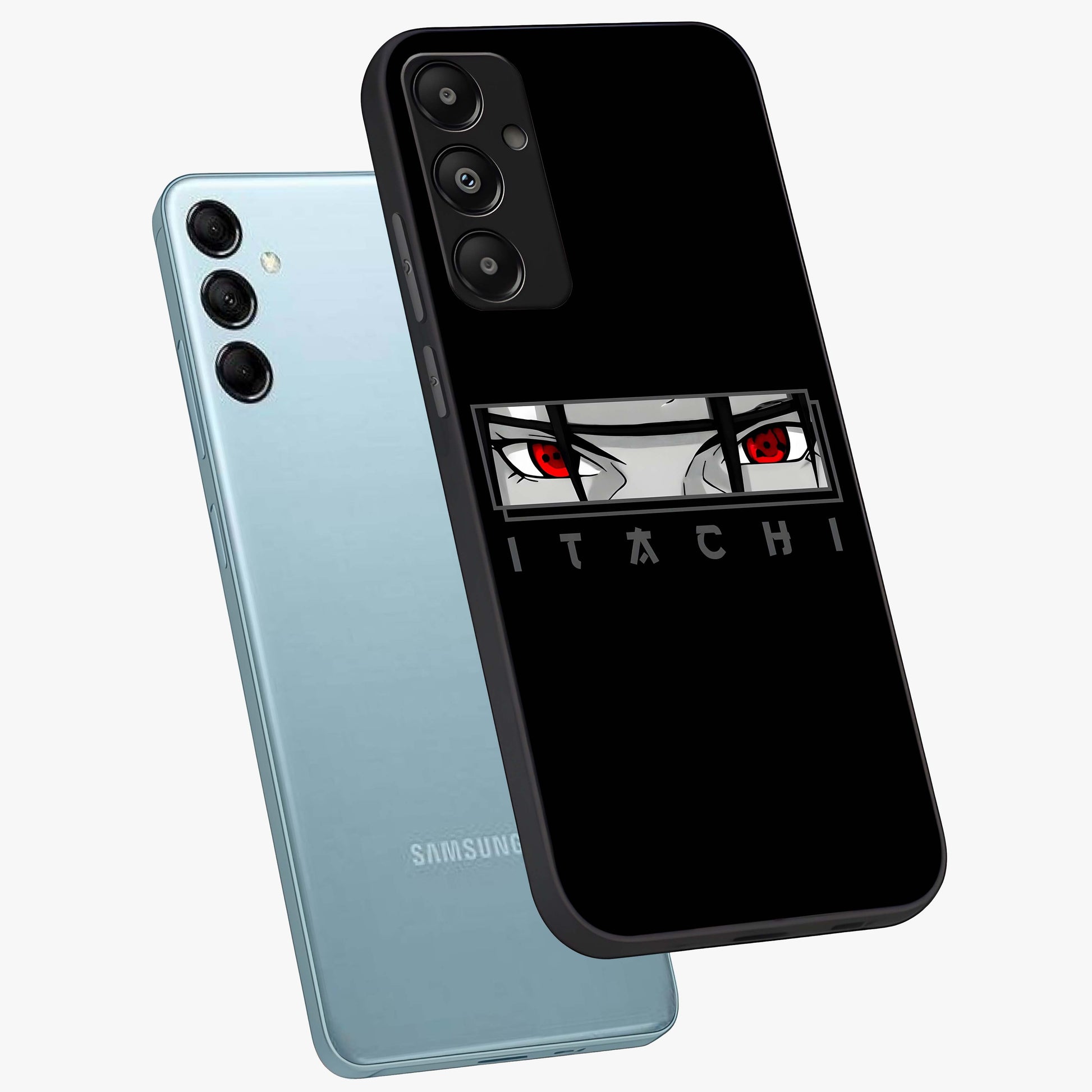 Scarlet Gaze Dominance Glass Case displayed in angled mockup highlighting intense visual design with bold scarlet aesthetic.