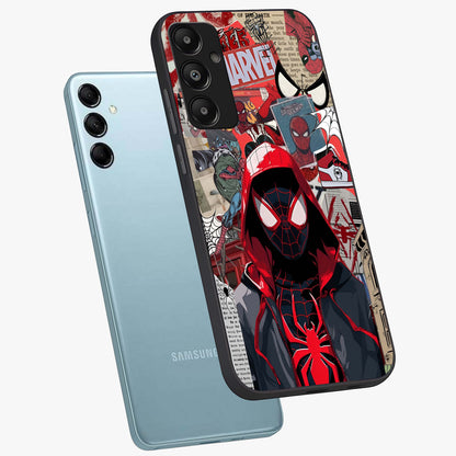 Spider Collage Street Glass Case displayed in angled mockup highlighting dynamic street style collage design with comic aesthetic.
