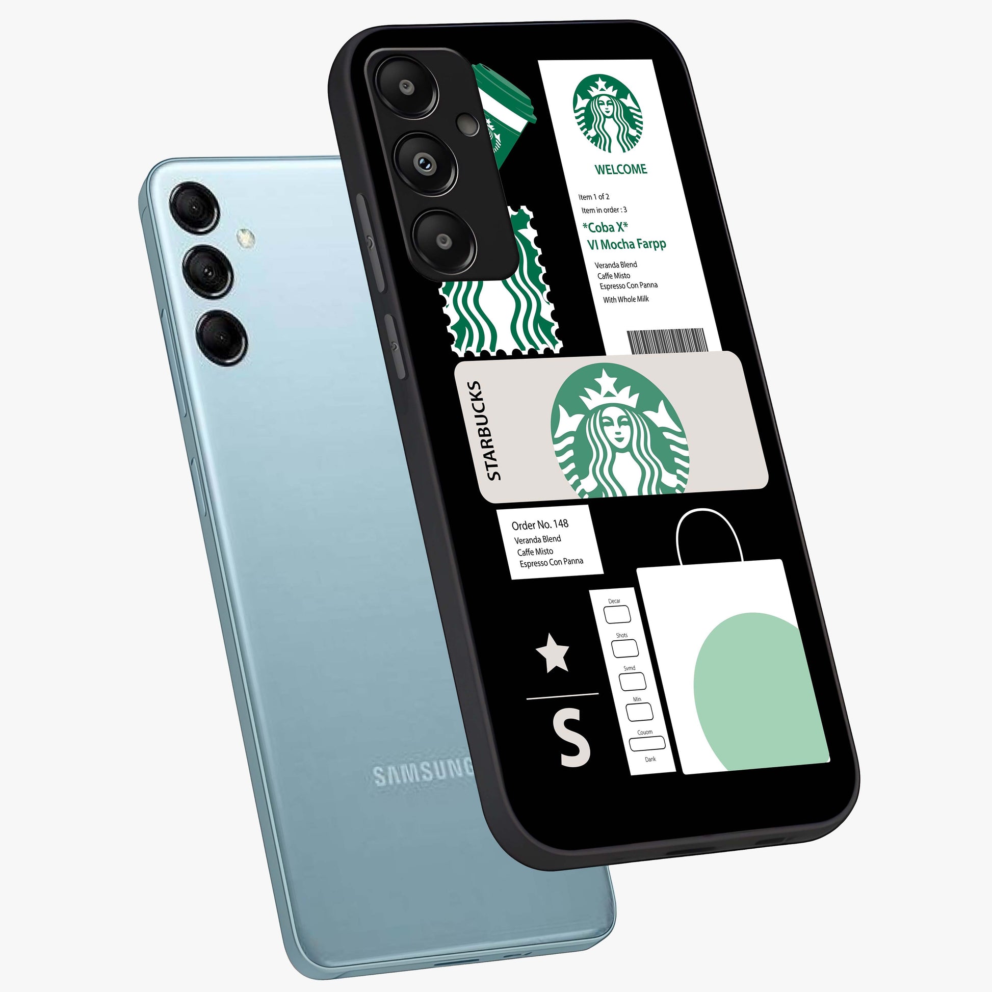 Starbucks Mocha Glass Case displayed in angled mockup highlighting stylish mocha themed design with cozy café aesthetic.