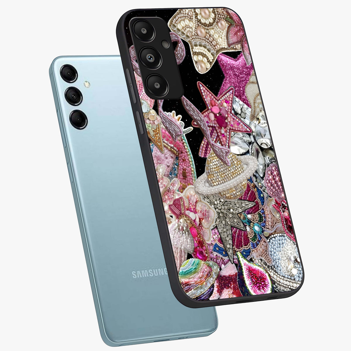 Starlit Jewel Dream Glass Case displayed in angled mockup highlighting glowing celestial jewel design with dreamy aesthetic.
