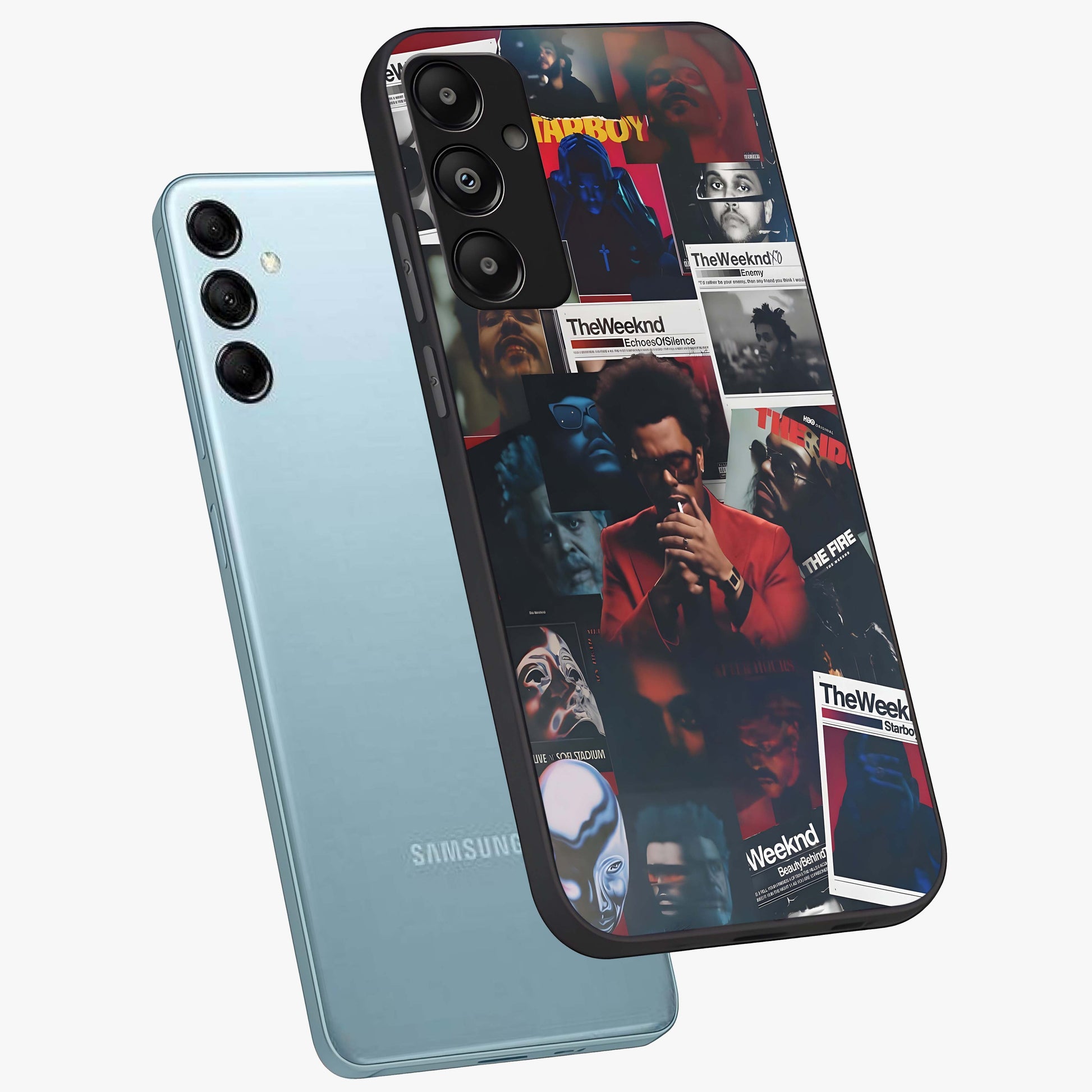 The Weeknd Glass Case displayed in angled mockup highlighting stylish pop culture inspired design with modern aesthetic.