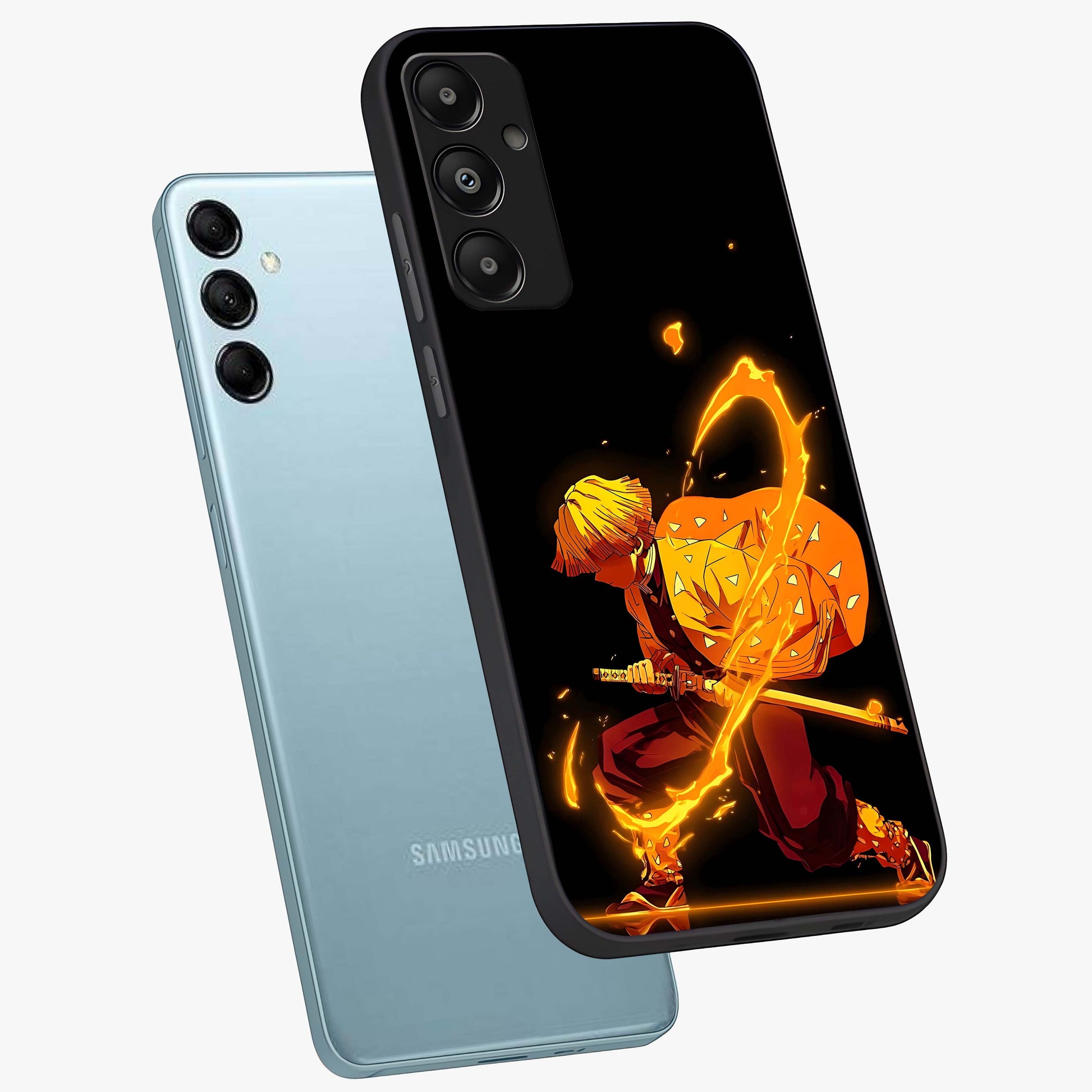 Thunder Flame Execution Glass Case displayed in angled mockup highlighting dramatic fire themed design with intense fantasy aesthetic.