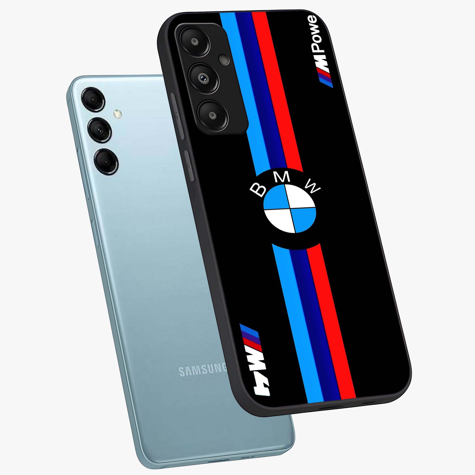 Turbo BMW Beast Glass Case displayed in angled mockup highlighting sleek racing car design with bold automotive aesthetic.