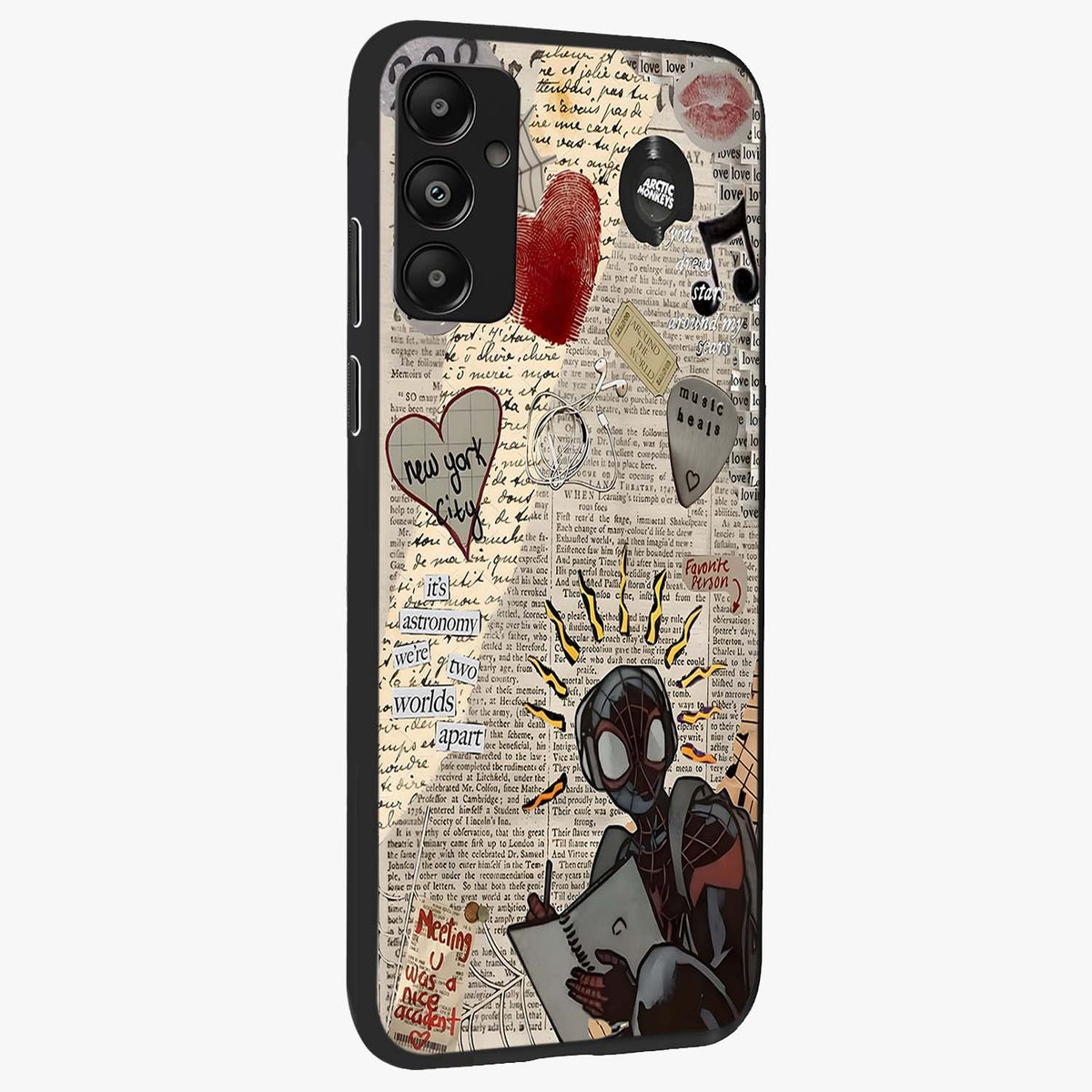 City Dream Sketch Glass Case upright view showcasing urban skyline artwork with stylish hand drawn design.