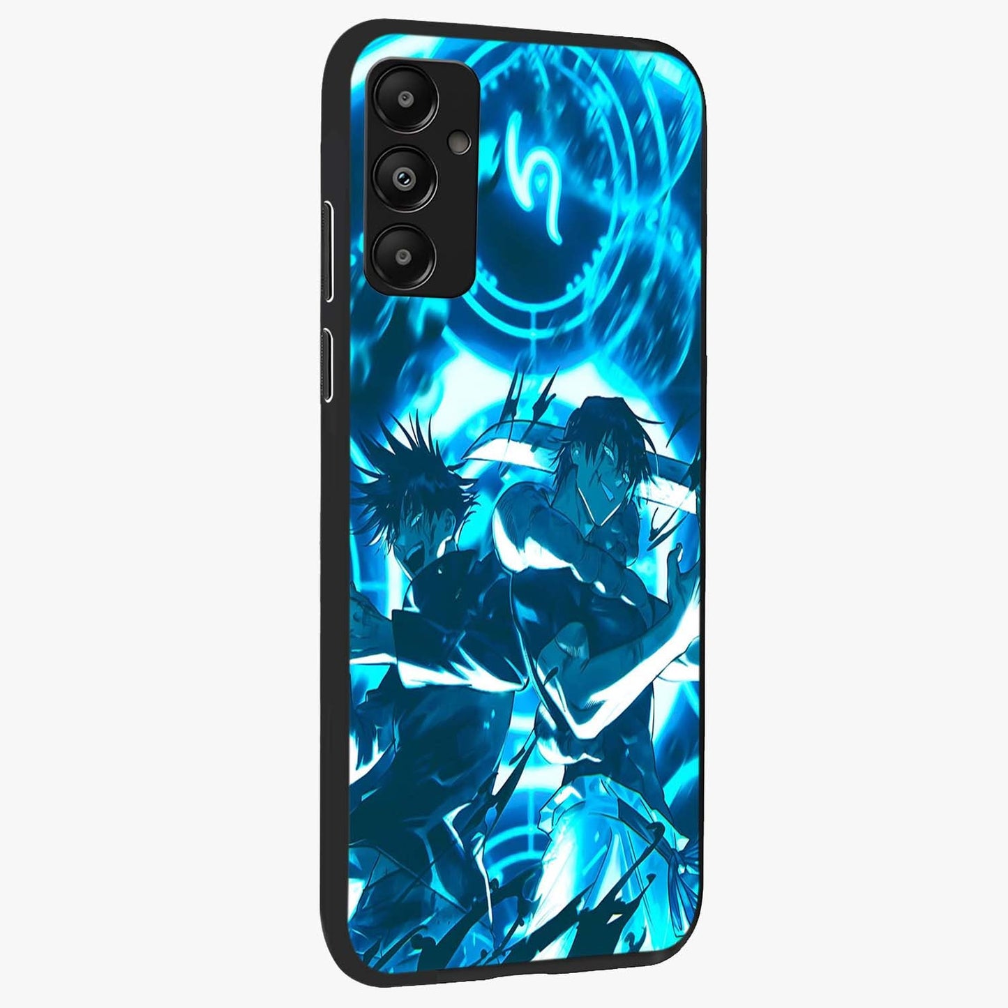 Cursed Energy Clash Glass Case upright view showcasing dramatic clash artwork with bold supernatural theme.