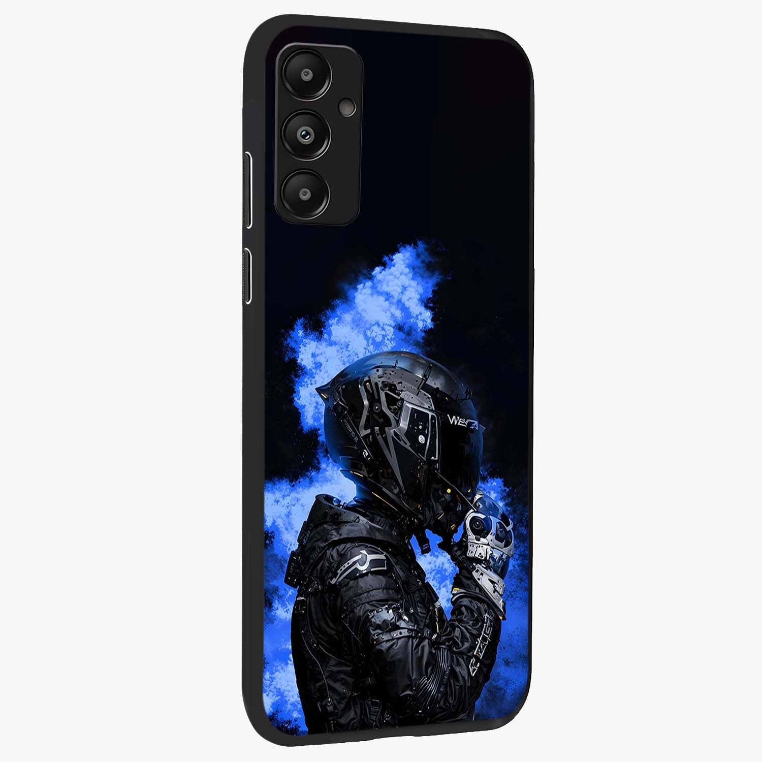 Cyber Sentinel Protocol Glass Case upright view showcasing advanced cyber sentinel artwork with futuristic tech theme.