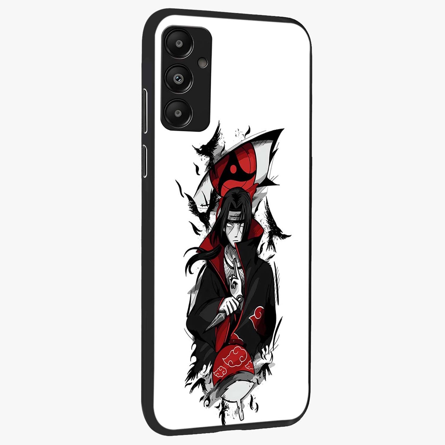 Itachi Limited Edition Naruto Anime Glass Case upright view showcasing intense anime artwork with powerful character theme.