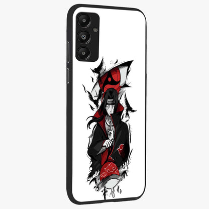 Itachi Limited Edition Naruto Anime Glass Case upright view showcasing intense anime artwork with powerful character theme.