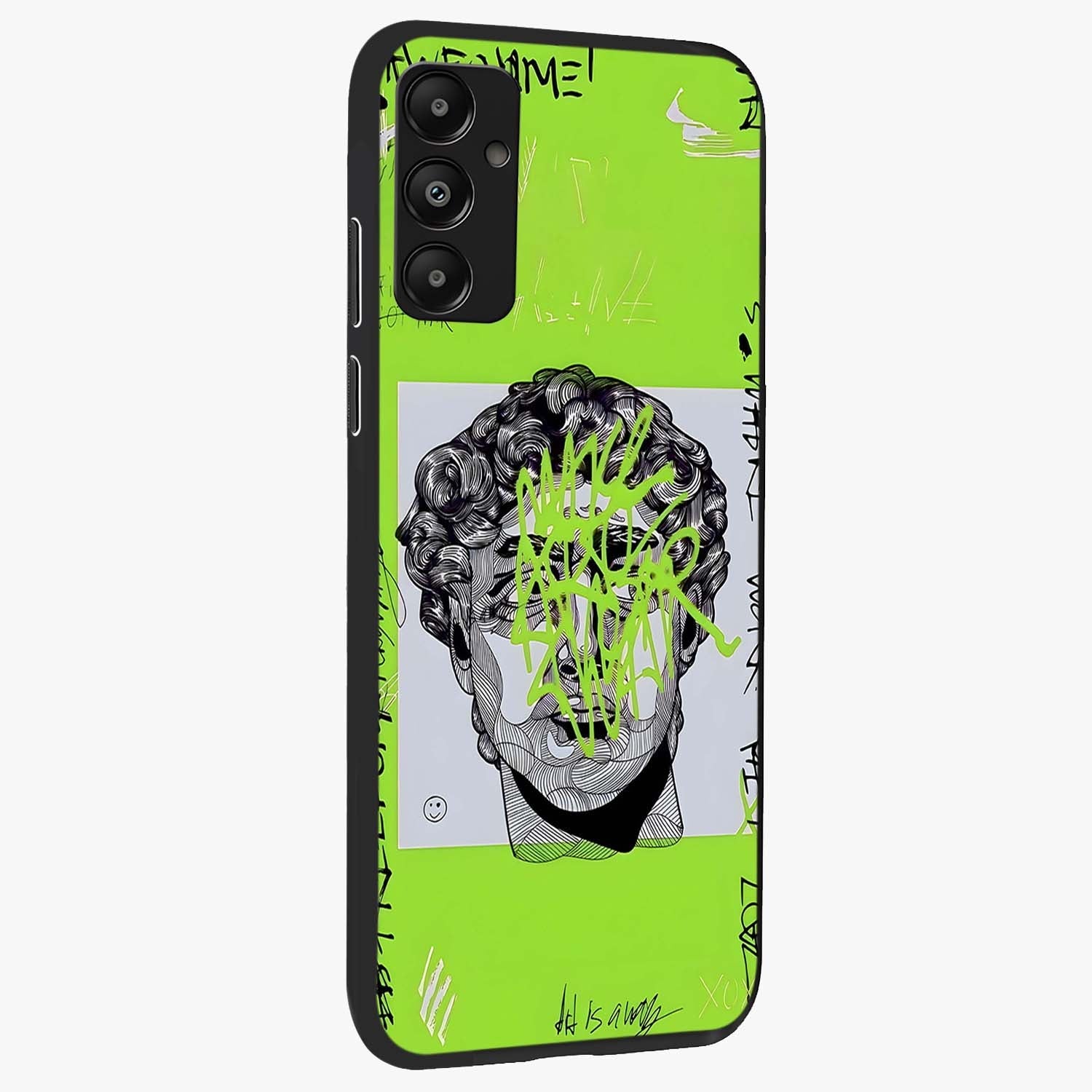 Neo Graffiti Rebellion Glass Case upright view showcasing colorful graffiti artwork with bold modern street style.