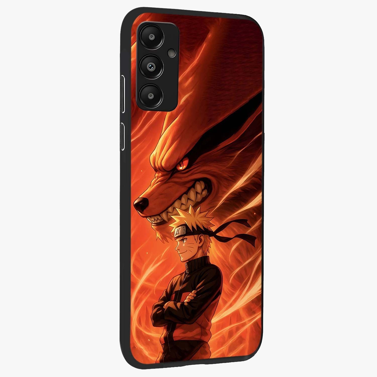Nine Tails Legacy Glass Case upright view showcasing dramatic nine-tails artwork with intense anime themed design.