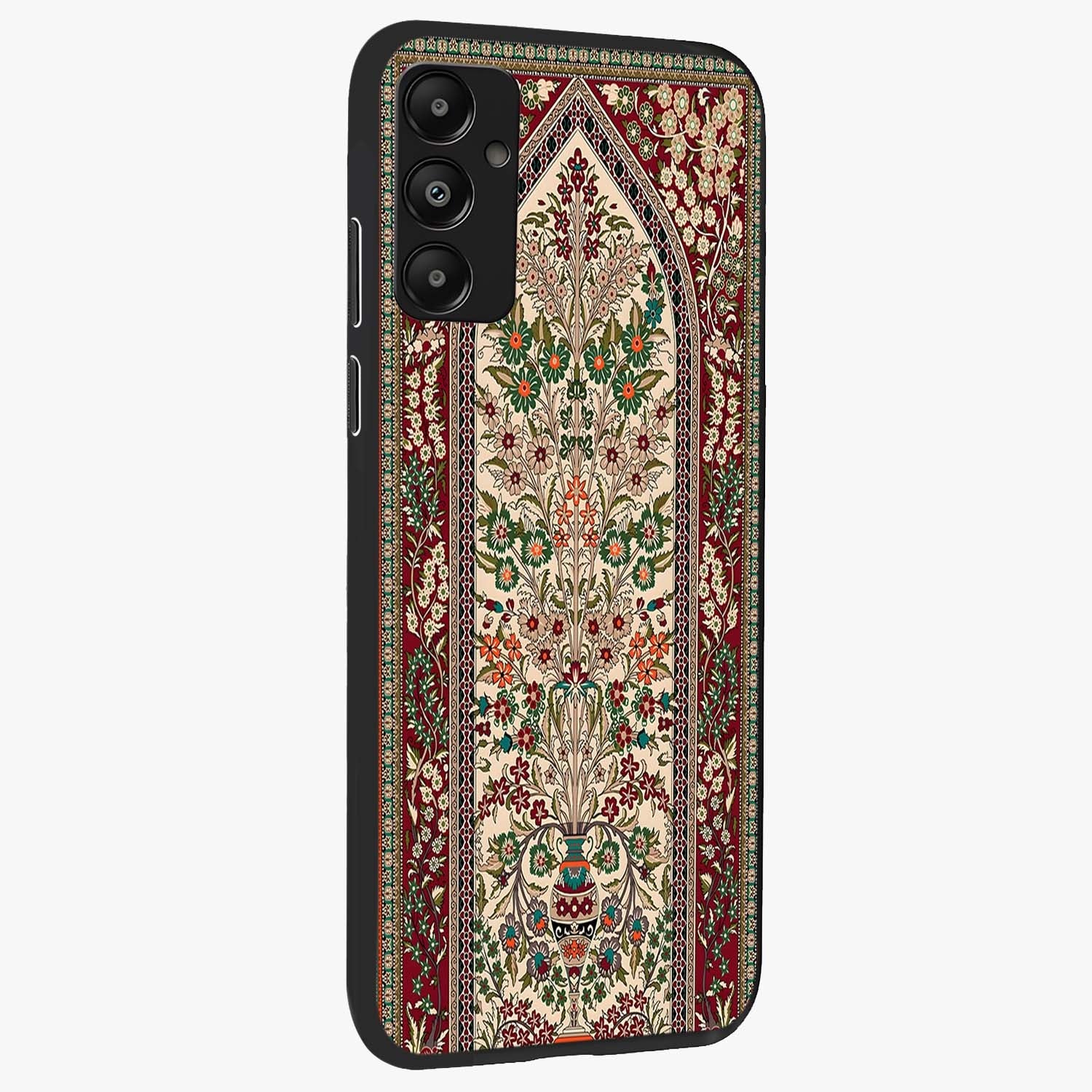 Persian Inspired Glass Case upright view showcasing decorative Persian artwork with rich heritage theme.