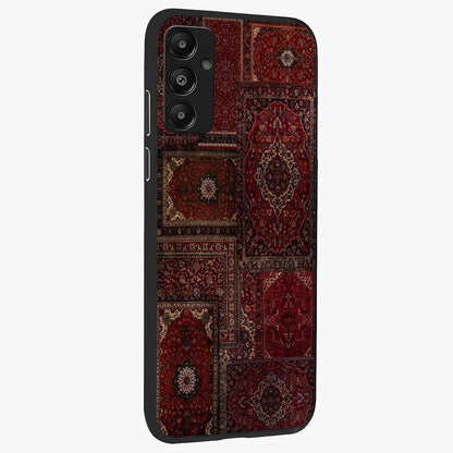 Persian Velvet Tale Glass Case upright view showcasing elegant Persian artwork with classic heritage theme.