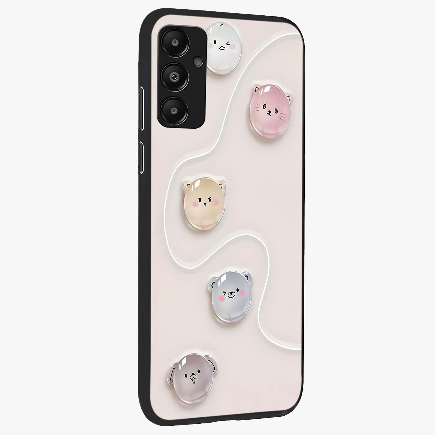 Puffy Face Parade Glass Case upright view showcasing adorable character artwork with cheerful animated theme.