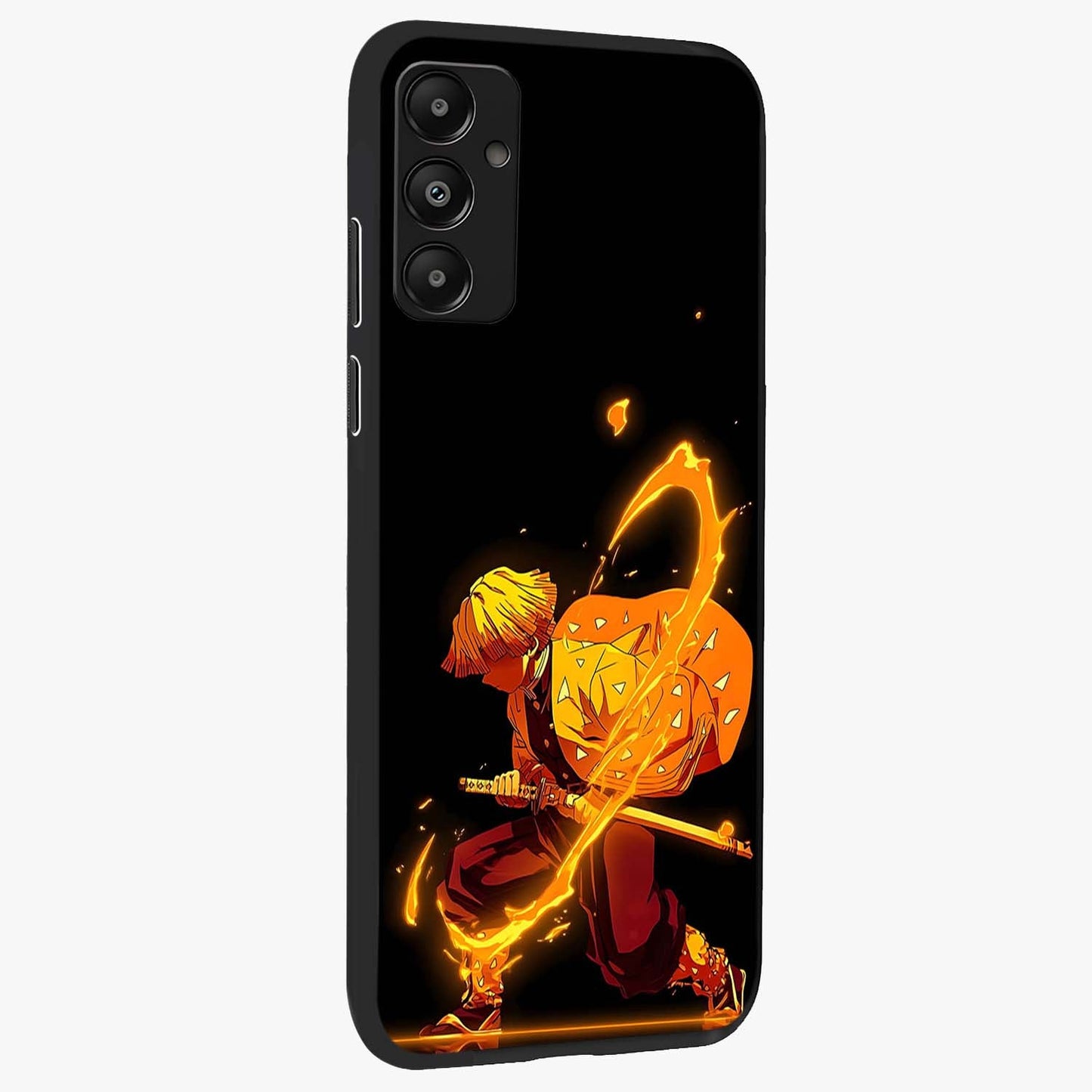 Thunder Flame Execution Glass Case upright view showcasing explosive flame artwork with dynamic action theme.