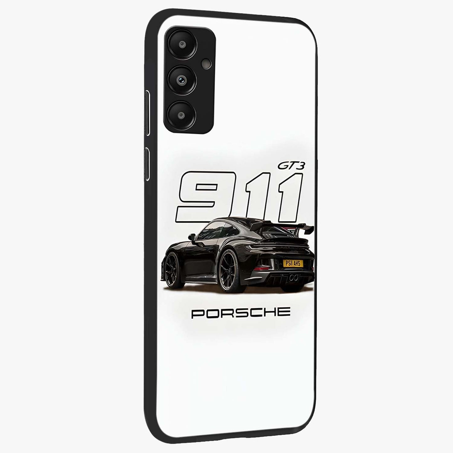 Turbo Legacy Icon Glass Case upright view showcasing bold racing inspired artwork with classic car theme.