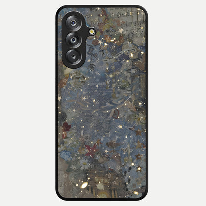 Aesthetic Astrolophia Glass Case showing flat back view with dreamy aesthetic design and glossy glass finish.