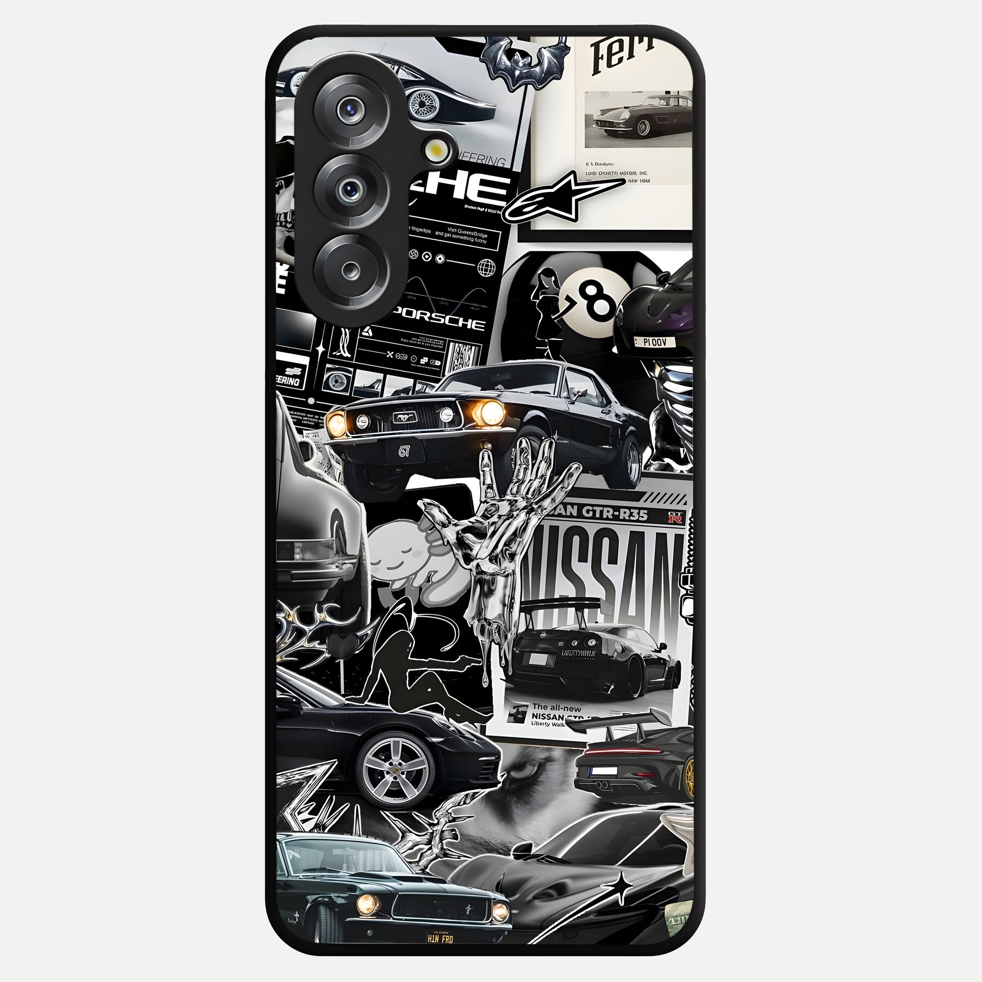Aesthetic Dark Love Glass Case showing flat back view with dark romantic artwork and glossy glass finish.