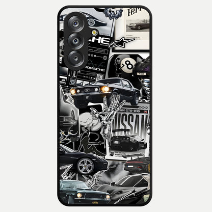 Aesthetic Dark Love Glass Case showing flat back view with dark romantic artwork and glossy glass finish.