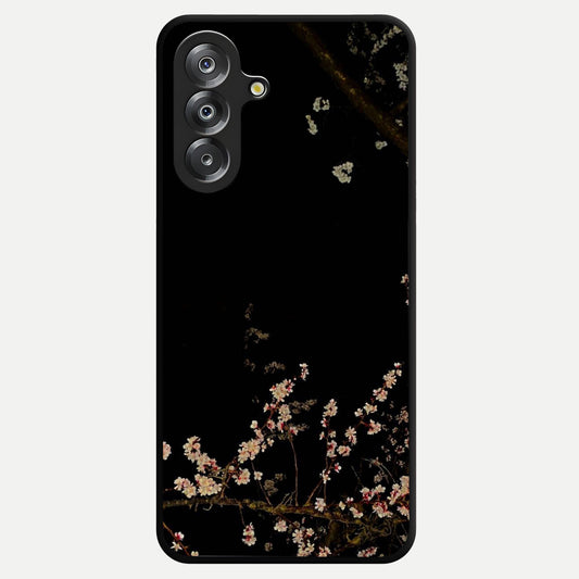 Petal Moon Light With Custom Name Glass Case showing flat back view with floral moonlight artwork and personalized name design.