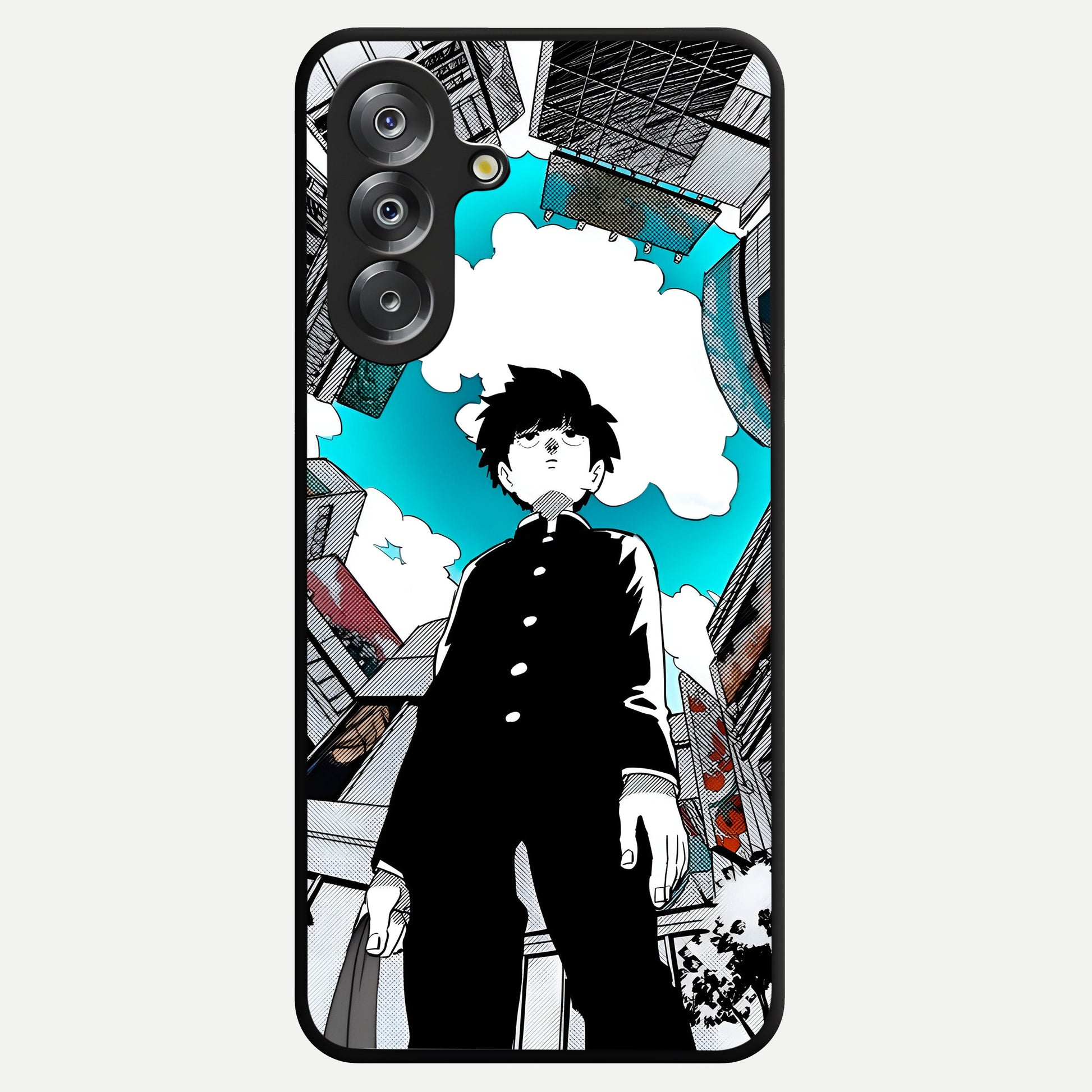 Silent Psychic Awakening Glass Case showing flat back view with mystical psychic themed artwork and glossy glass finish.
