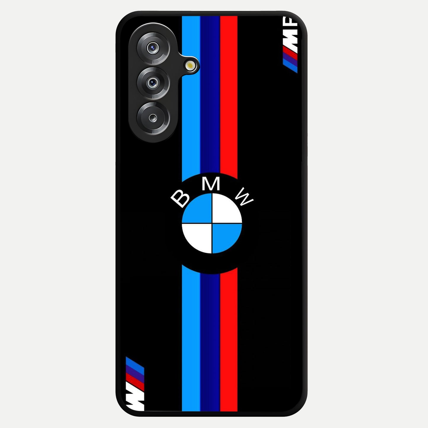 Turbo BMW Beast Glass Case showing flat back view with high performance sports car artwork and glossy glass finish.