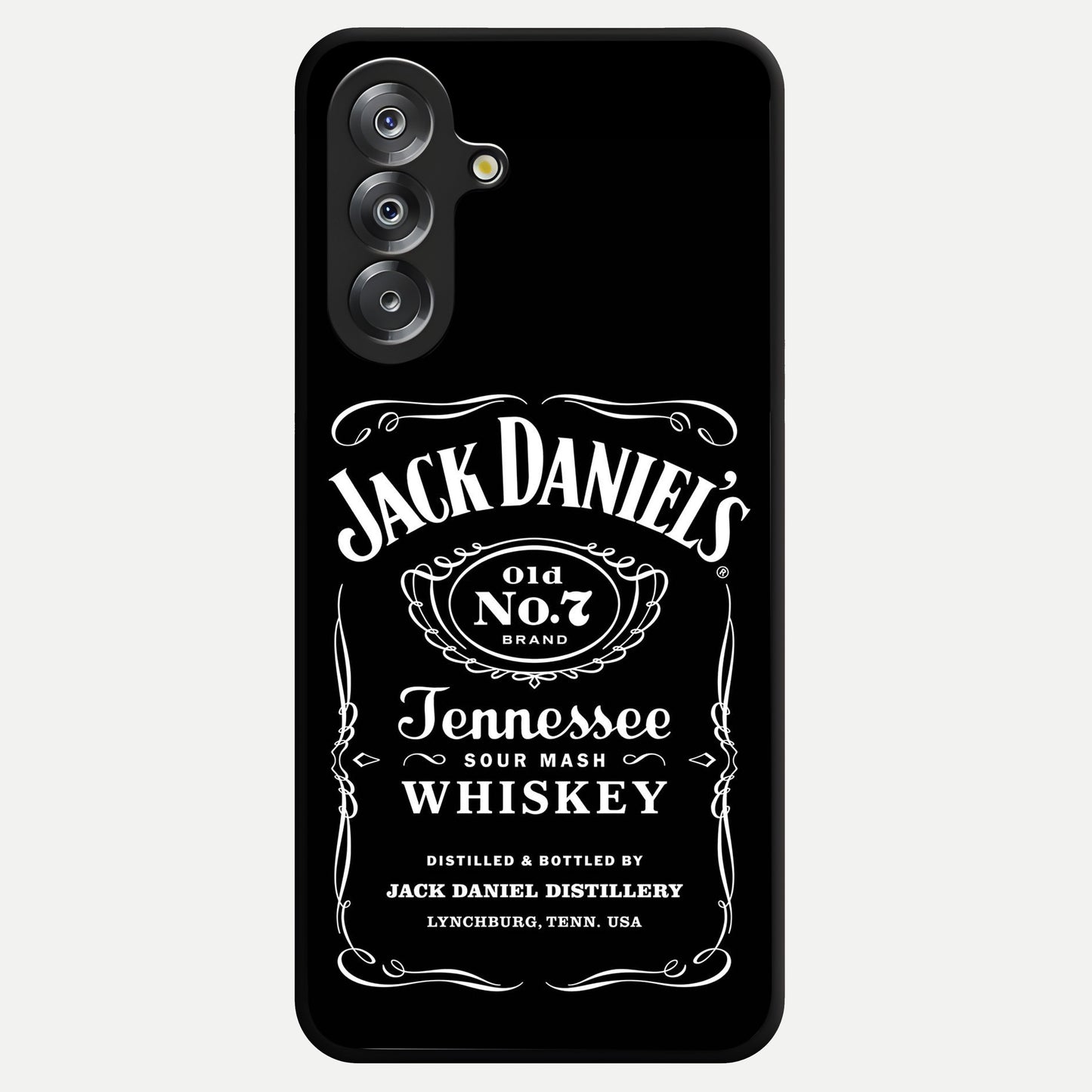 Vintage Whiskey Heritage Glass Case showing flat back view with classic whiskey inspired artwork and glossy glass finish.