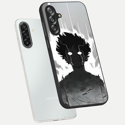 Awakened Inner Rage Glass Case displayed in angled mockup highlighting powerful graphic design and bold artistic theme.