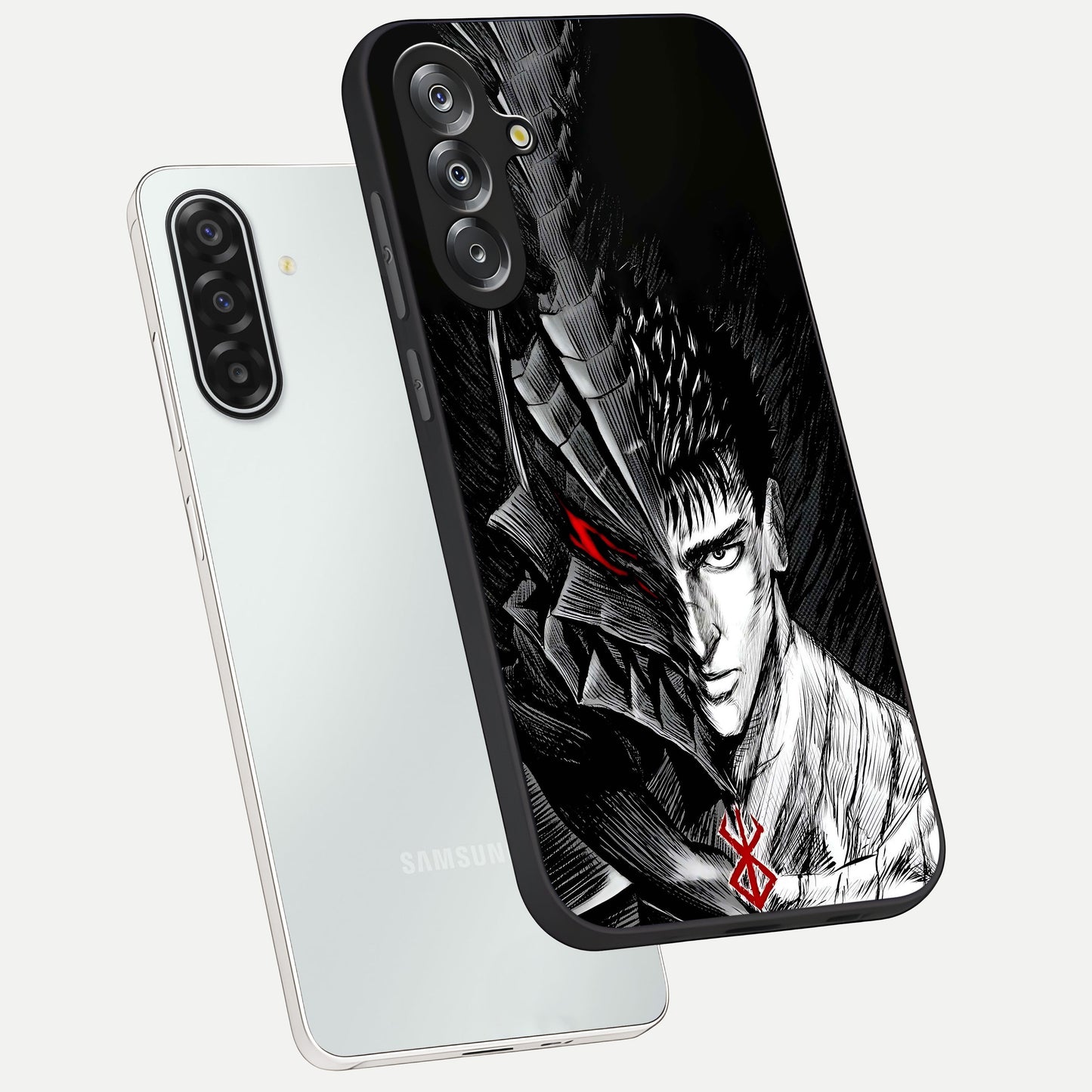 Berserker Blood Oath Glass Case displayed in angled mockup highlighting dark fantasy graphic design and powerful theme.