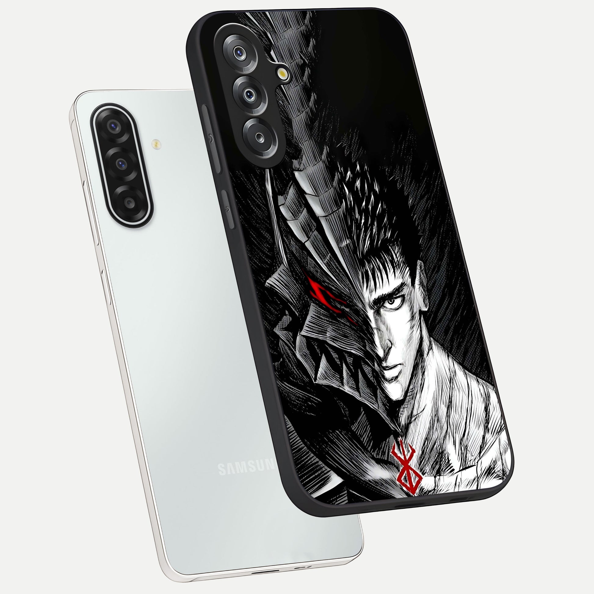 Berserker Blood Oath Glass Case displayed in angled mockup highlighting dark fantasy graphic design and powerful theme.