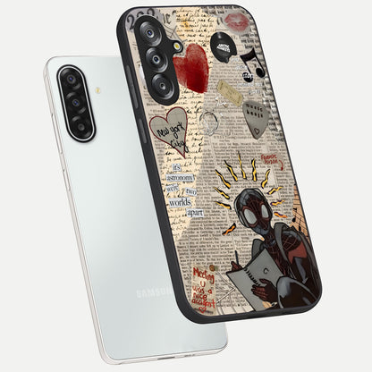 City Dream Sketch Glass Case displayed in angled mockup highlighting minimal city illustration with aesthetic sketch style.
