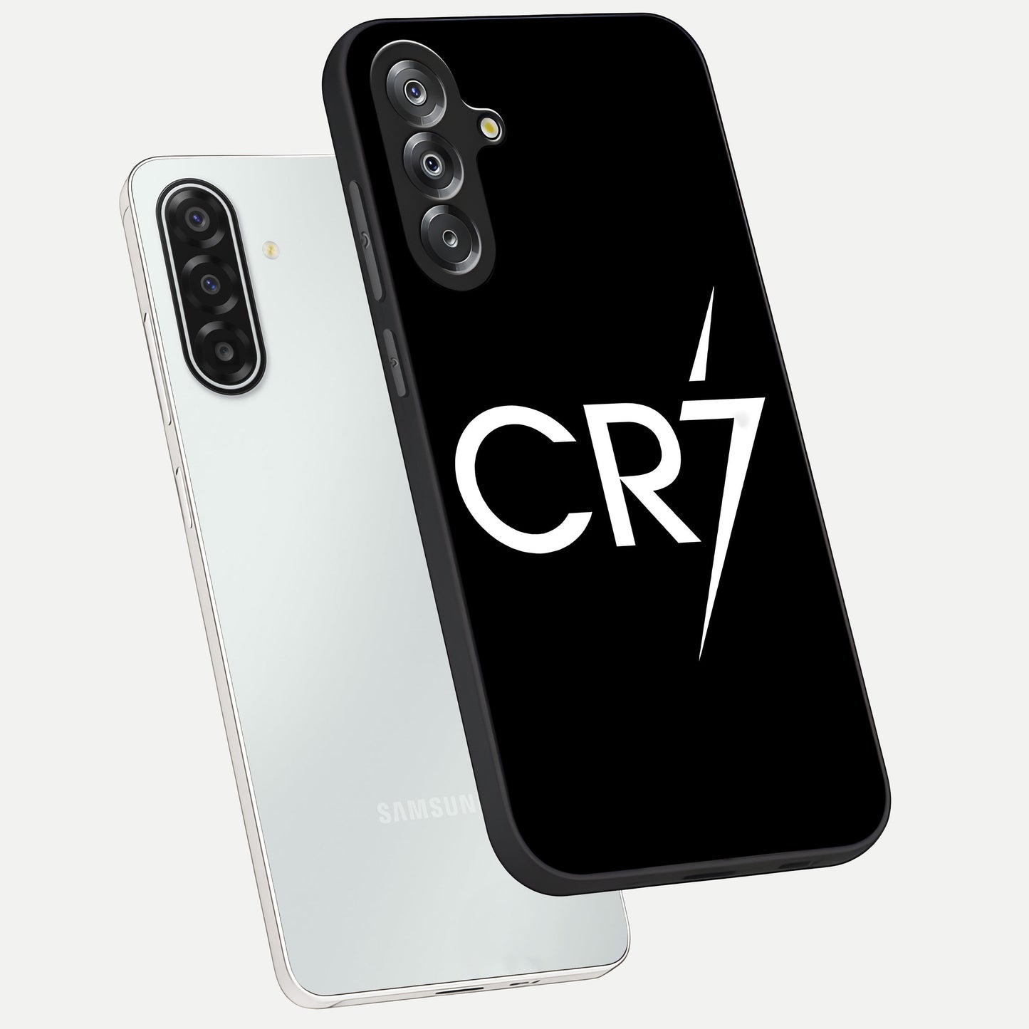 Cr7 Elite Strike Glass Case displayed in angled mockup highlighting powerful sports graphic with bold athletic theme.