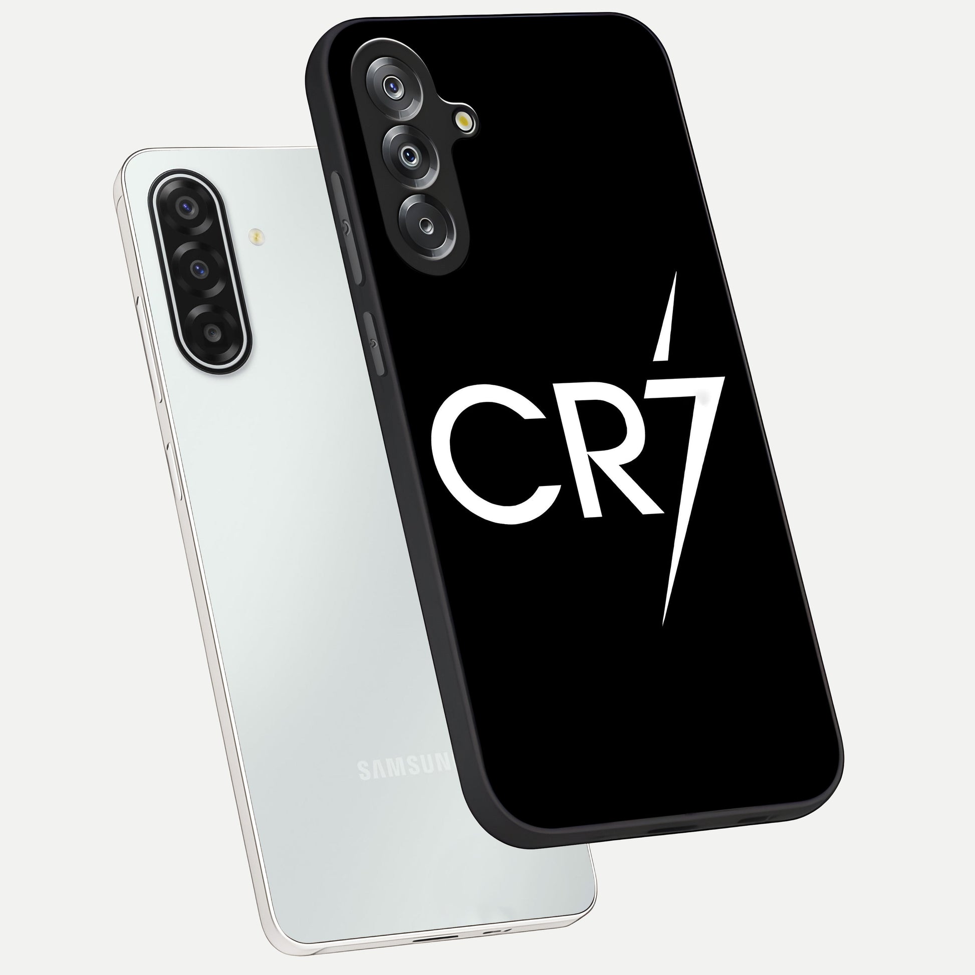 Cr7 Elite Strike Glass Case displayed in angled mockup highlighting powerful sports graphic with bold athletic theme.