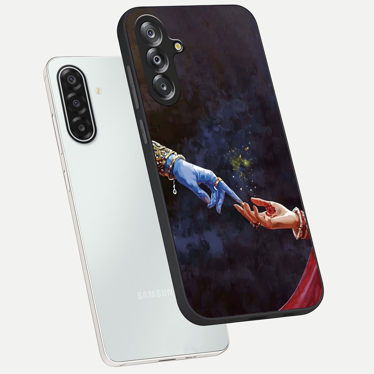 Divine Touch Eternal Glass Case displayed in angled mockup highlighting elegant divine inspired design with calm aesthetic style.