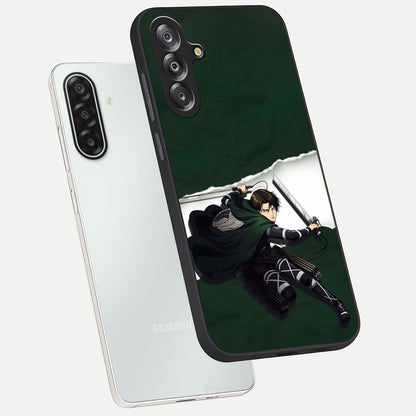 Emerald War Vanguard Glass Case displayed in angled mockup highlighting intense battle inspired design with emerald tone aesthetic.