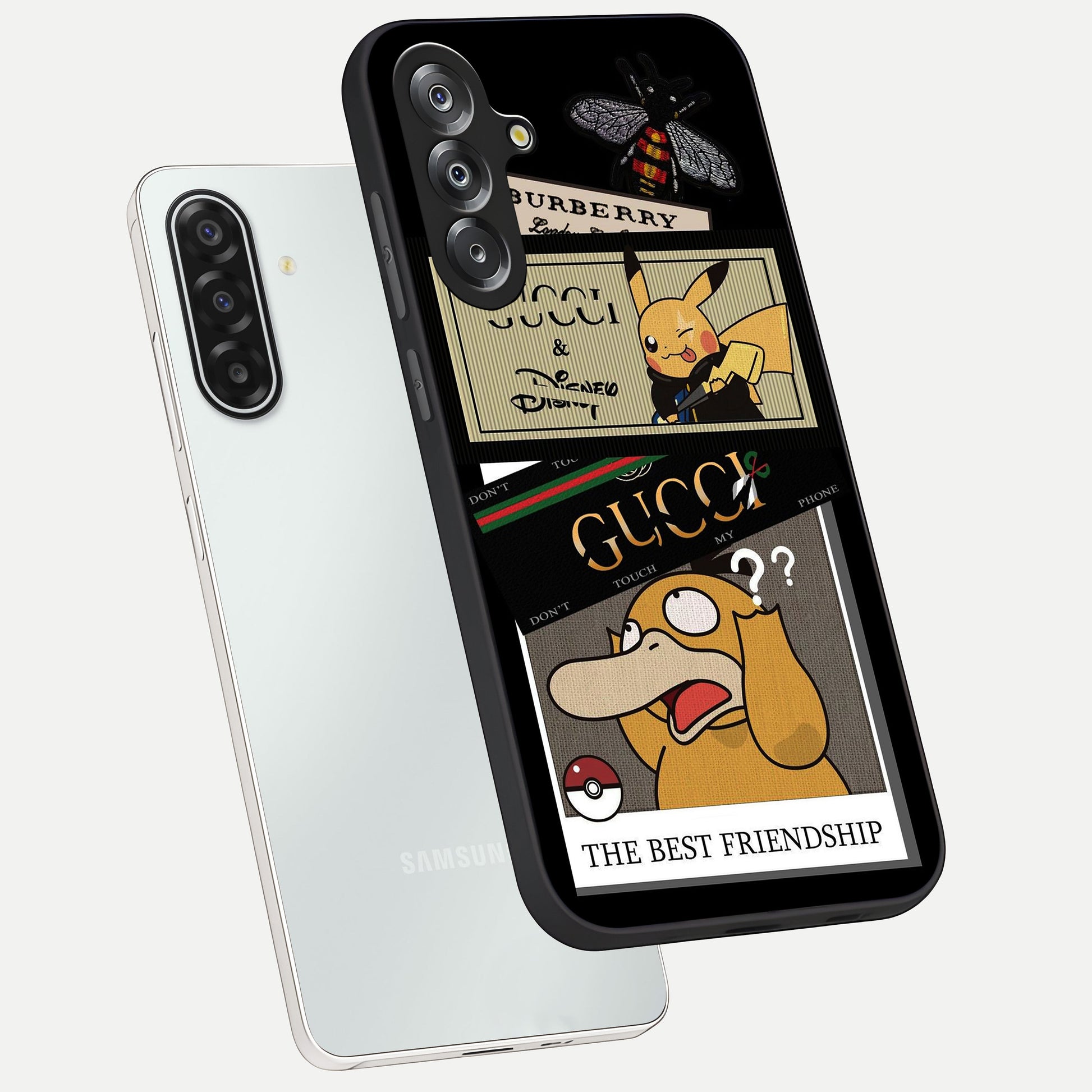Gucci Play Mashup Glass Case displayed in angled mockup highlighting stylish fashion mashup design with bold aesthetic.