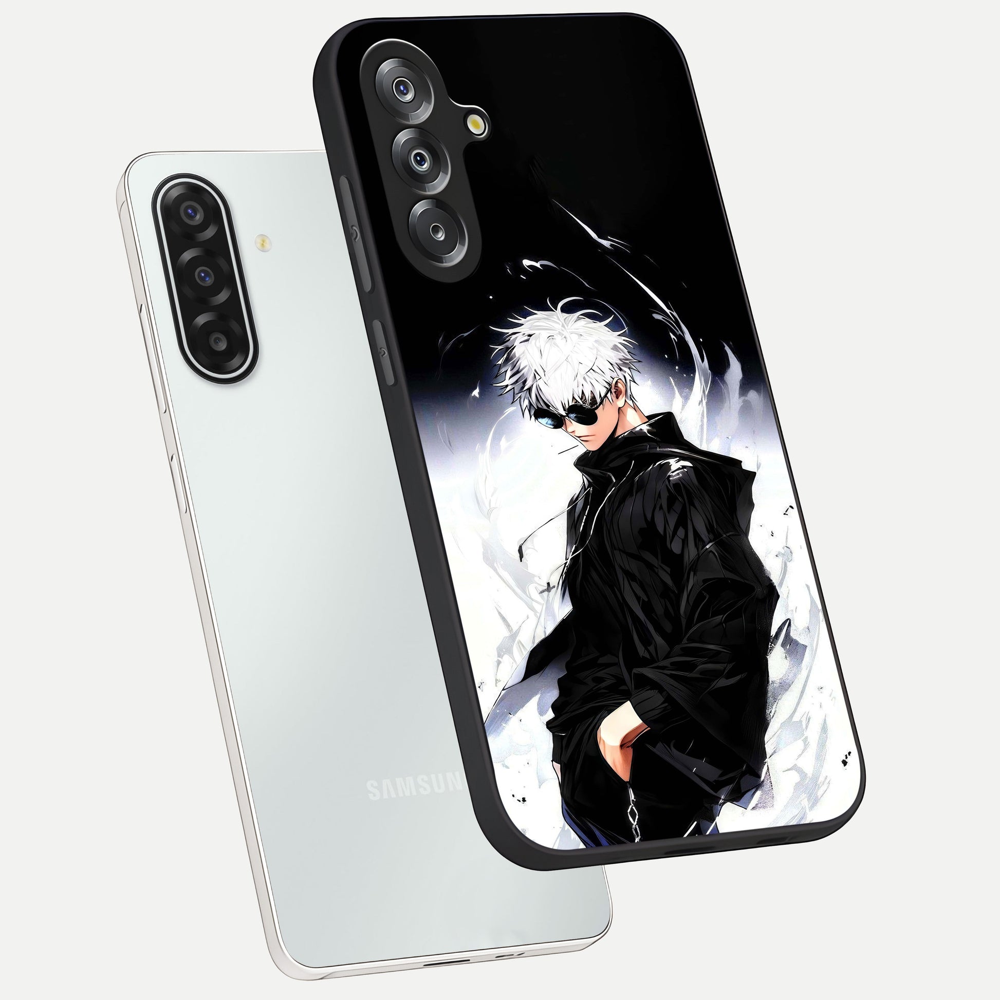 Limitless Shadow King Glass Case displayed in angled mockup highlighting dramatic dark hero design with intense aesthetic.