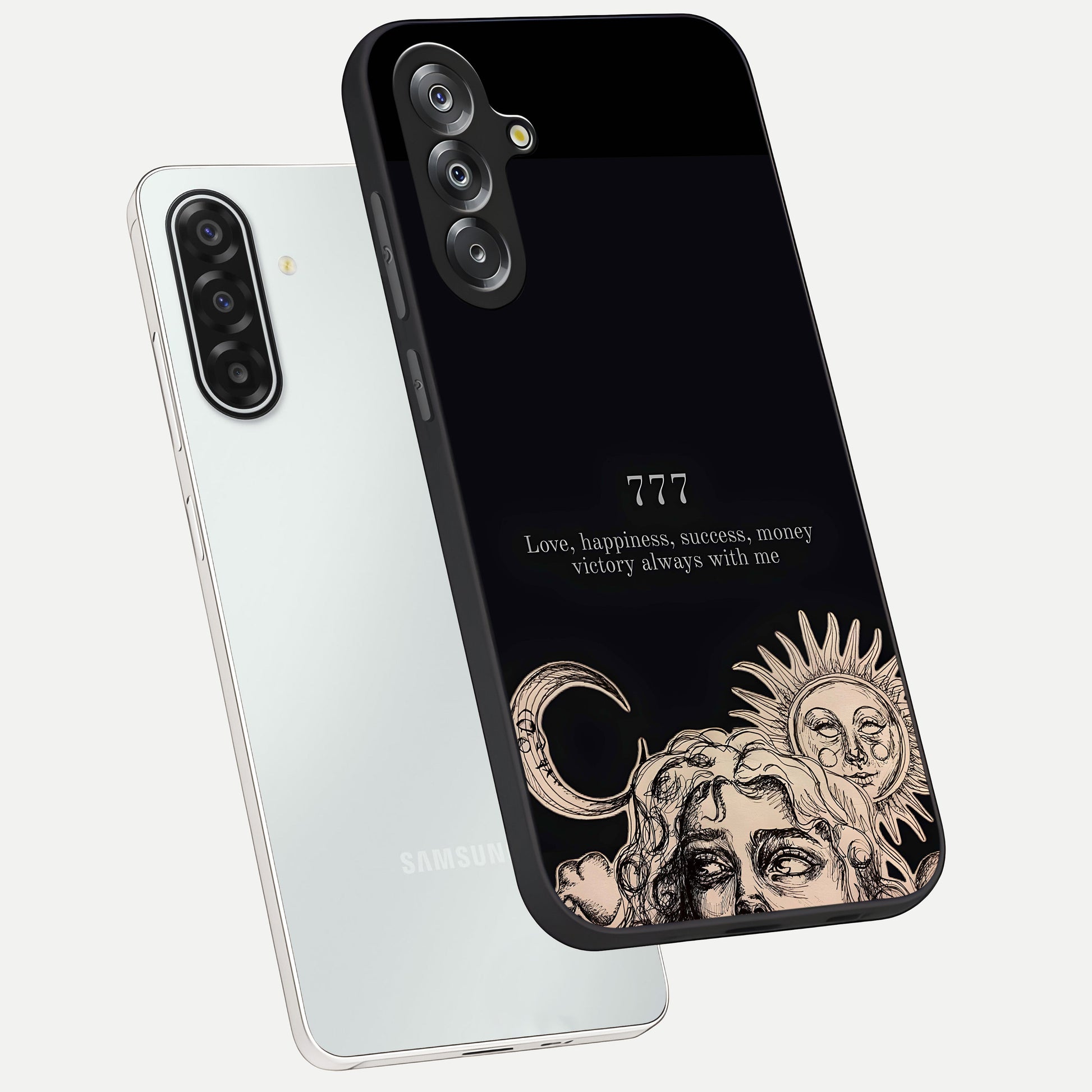 Mystic Victory Aura Glass Case displayed in angled mockup highlighting energetic aura design with bold mystical aesthetic.