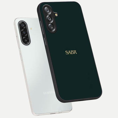 Sabr Minimal Patience Glass Case displayed in angled mockup highlighting simple inspirational design with clean aesthetic style.
