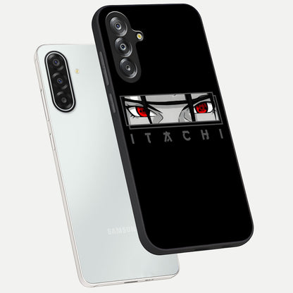 Scarlet Gaze Dominance Glass Case displayed in angled mockup highlighting intense visual design with bold scarlet aesthetic.
