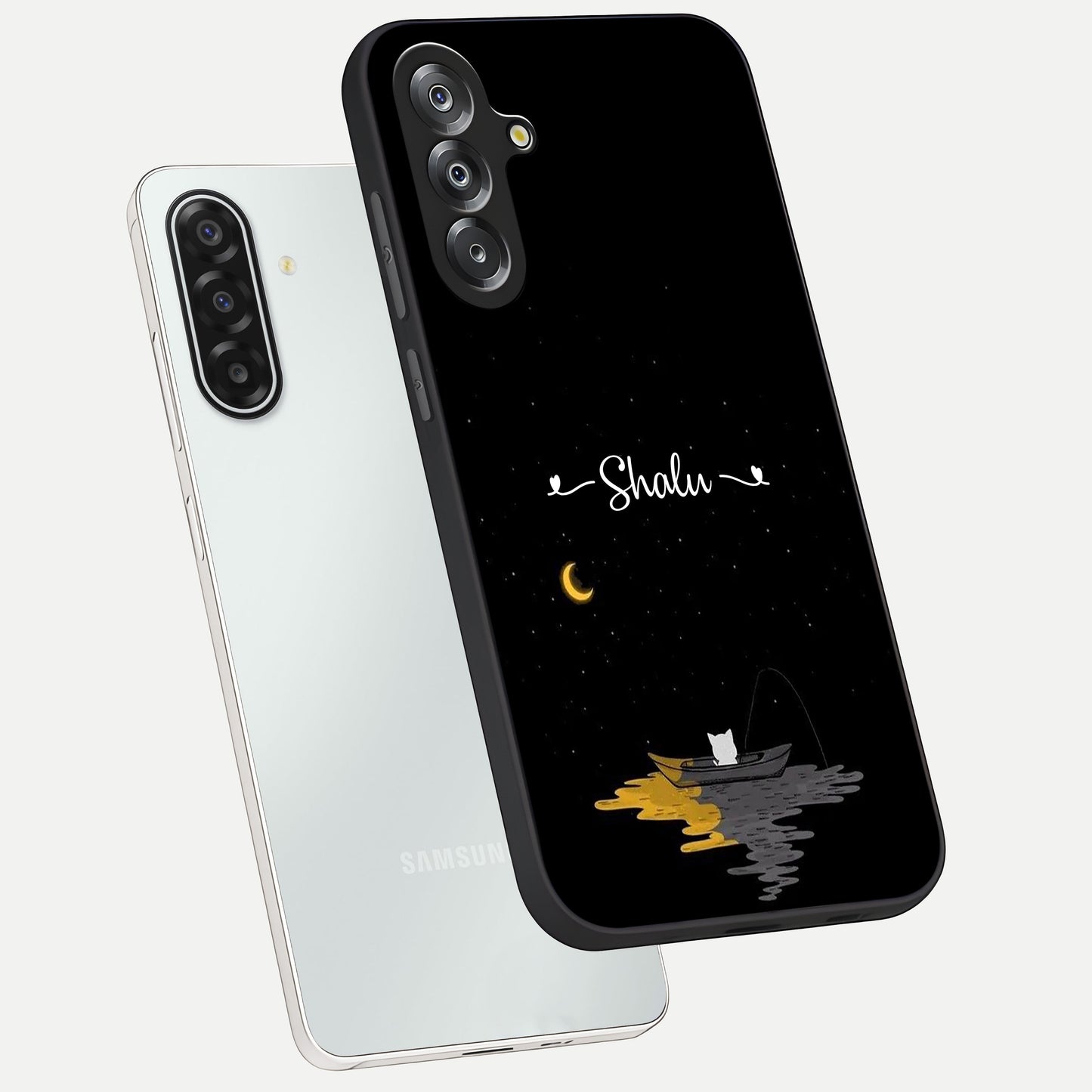 Silent Night Row Glass Case displayed in angled mockup highlighting peaceful evening design with dreamy night aesthetic.