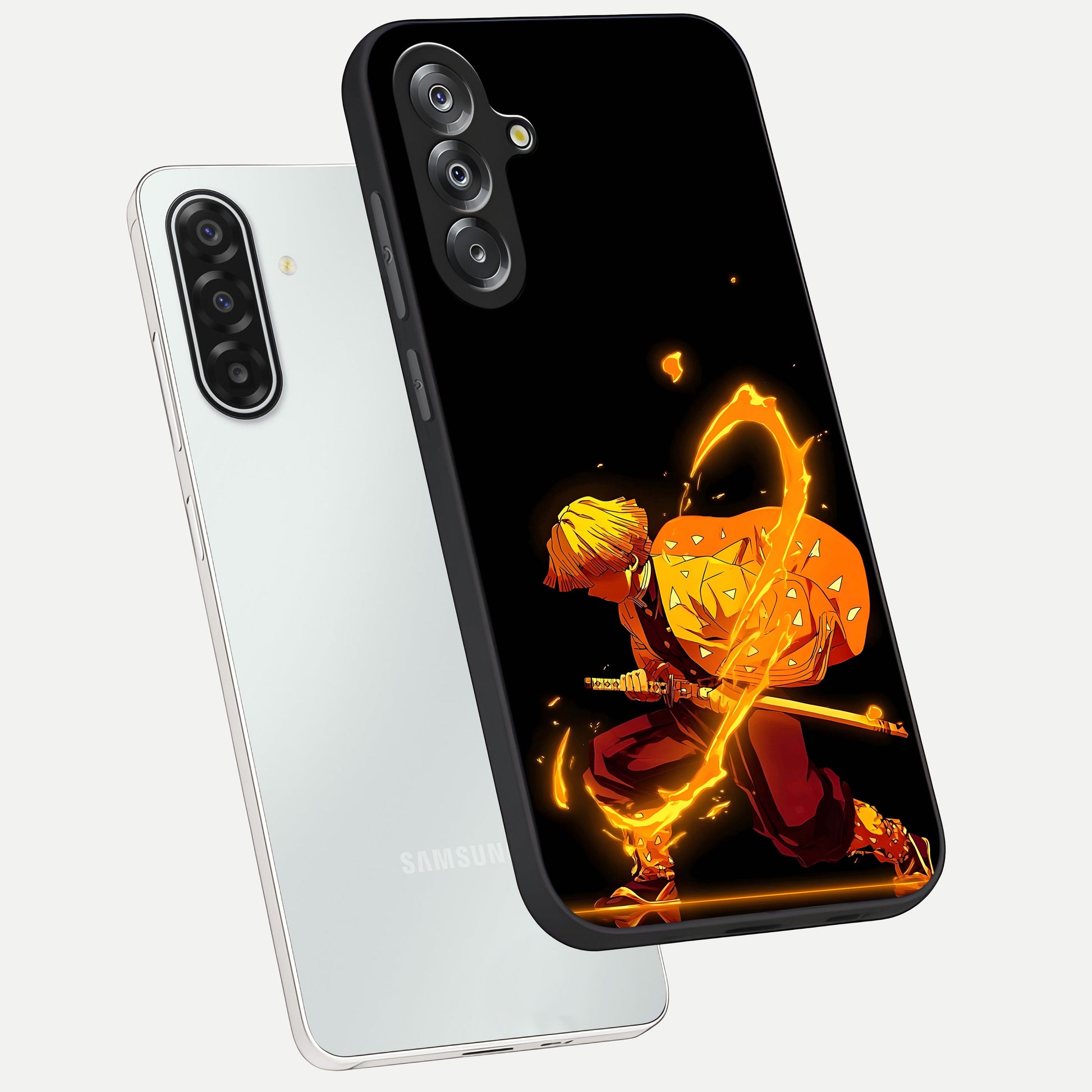 Thunder Flame Execution Glass Case displayed in angled mockup highlighting dramatic fire themed design with intense fantasy aesthetic.