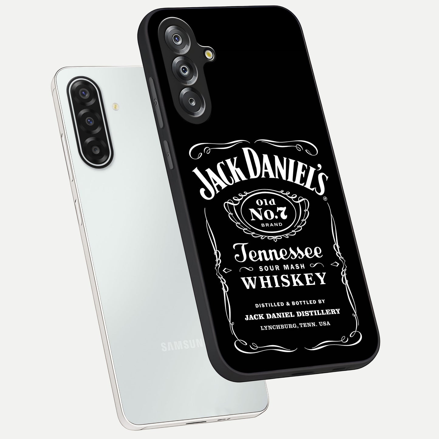 Vintage Whiskey Heritage Glass Case displayed in angled mockup highlighting retro beverage themed design with heritage aesthetic.