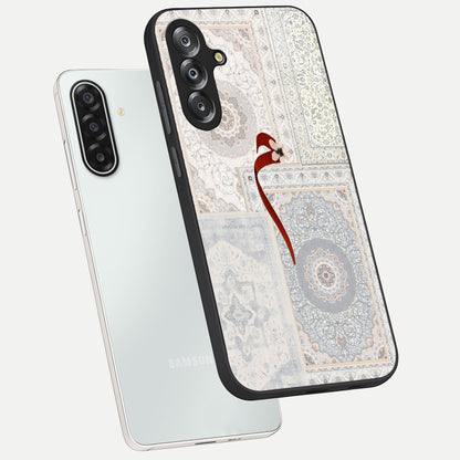 White Aesthetic Bow Glass Case displayed in angled mockup highlighting clean bow design with soft aesthetic style.