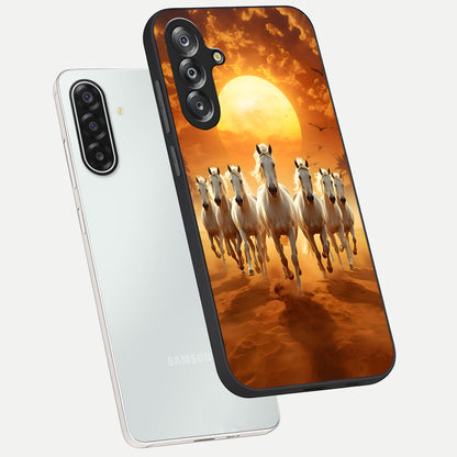 Wild Sunset Majesty Glass Case displayed in angled mockup highlighting vibrant sunset sky design with scenic aesthetic.