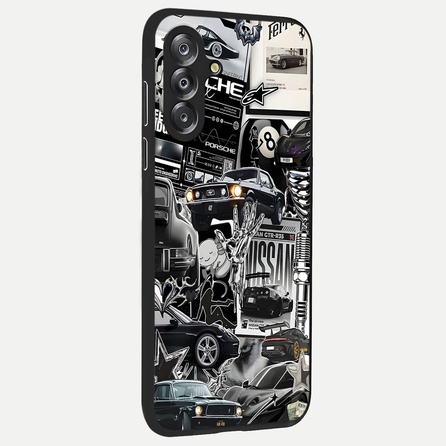 Aesthetic Dark Love Glass Case upright view showcasing dramatic romantic artwork with modern aesthetic style.