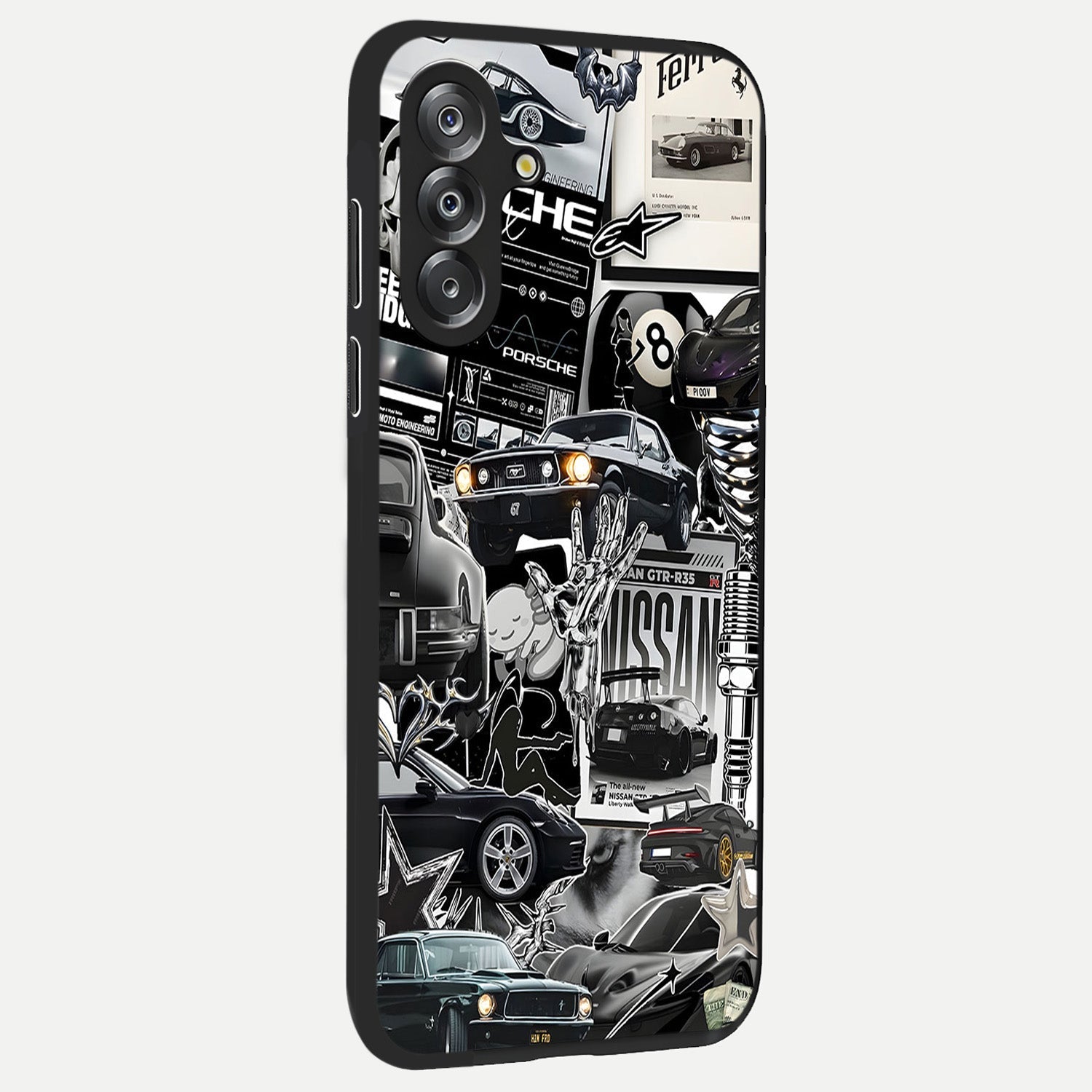 Aesthetic Dark Love Glass Case upright view showcasing dramatic romantic artwork with modern aesthetic style.