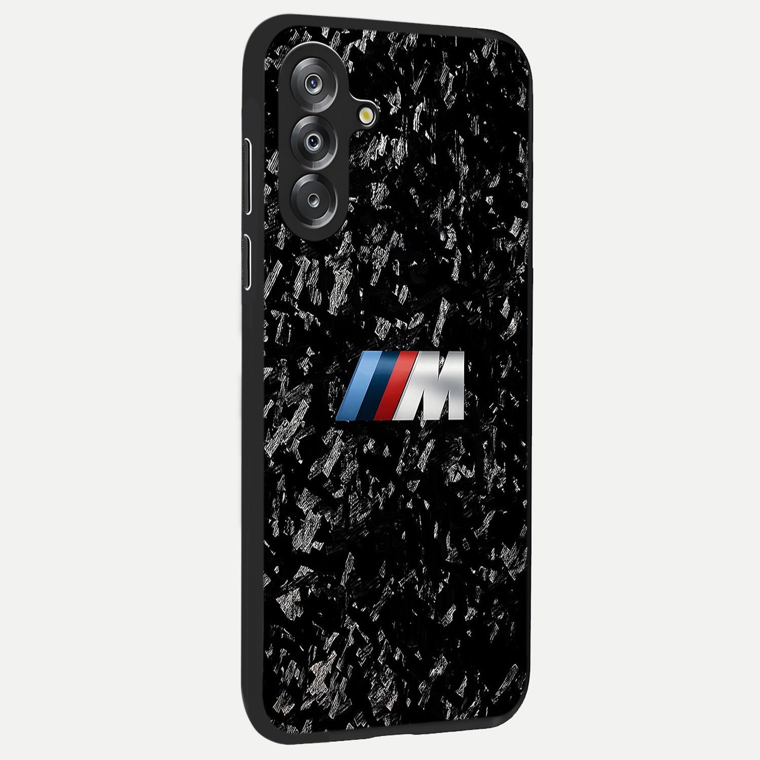 Carbon Speed Mark Glass Case upright view showcasing modern carbon speed graphic with bold automotive theme.