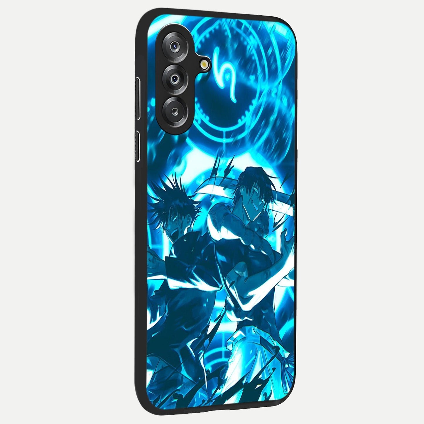 Cursed Energy Clash Glass Case upright view showcasing dramatic clash artwork with bold supernatural theme.