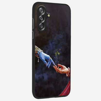 Divine Touch Eternal Glass Case upright view showcasing peaceful spiritual artwork with eternal divine theme.